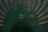 SEAT: A vintage tractor seat mounted to circular cast base, approx 60cm tall, seat unmarked. - 3