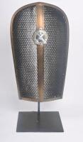 HOTCHKISS: An excellent c1940s Hotchkiss automobile grille, mounted to decorative display stand, approx 80cm high overall. - 2