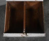 TIMBER CHEST: An excellent vintage timber chest made using two timber Vacuum Oil Company crates approx 53cm wide. - 4