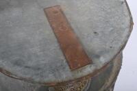 DRUM: A rare early oil drum with brass makers plaque 'A.Joyce & Co Melbourne', approx. 48cm high - 4