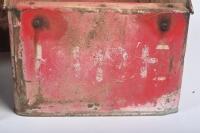 OIL TINS: A set of five Vacuum oil tins which have been cut for fire/sand bucket use, four approx 30cm high each, one smaller.&nbsp;&nbsp; - 2