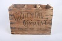 PLUME: Two vintage timber Plume Motor Spirit carrying boxes, with printed advertising to either side, each approx 53cm wide, 23cm deep 37cm high.&nbsp; - 4