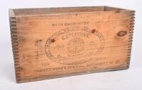 BOXES: Two vintage timber cartridge/explosives boxes, largest 26cm wide, 51cm deep, 27cm high. - 2