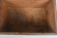 BOXES: Two vintage timber cartridge/explosives boxes, largest 26cm wide, 51cm deep, 27cm high. - 5