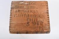 BOXES: Two vintage timber cartridge/explosives boxes, largest 26cm wide, 51cm deep, 27cm high. - 6