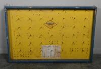 TOOL RACK: Two Dunfor Tools Australia spanner/wrench racks, timber with mounted hooks for hanging, likely used as a shop display. Each approx 91cm wide, 61cm high - 2