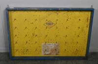 TOOL RACK: Two Dunfor Tools Australia spanner/wrench racks, timber with mounted hooks for hanging, likely used as a shop display. Each approx 91cm wide, 61cm high - 7