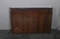 TOOL RACK: Two Dunfor Tools Australia spanner/wrench racks, timber with mounted hooks for hanging, likely used as a shop display. Each approx 91cm wide, 61cm high - 10
