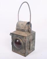 LAMPS: Two early hand help lamps including small Star Lamp&nbsp;along with larger signal lamp. Largest 45cm tall. - 2