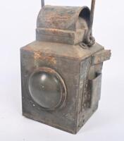 LAMPS: Two early hand help lamps including small Star Lamp&nbsp;along with larger signal lamp. Largest 45cm tall. - 4