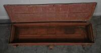 AMMUNITION CARRIER: A large 1942 Antiaircraft gun ammunition carrier metal transportation/tool box. Marked to top 'CTB/CC235 I 1942'. 122cm wide, 30cm deep, 17cm high - 6