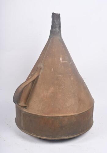 GAZE/DAVIDSON: A early large hand held fuel funnel/churn as used on the Tony Gaze/Lex Davidson Ferrari. Approx 70cm high.