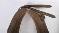HORSES: A pair of vintage leather horse collars, approx 38cm wide, 53cm high each. - 2