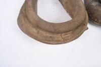 HORSES: A pair of vintage leather horse collars, approx 38cm wide, 53cm high each. - 3