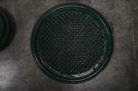 ARCHITECTURAL: Four Victorian era cast iron architectural elements, likely ceiling roses, 3x large measure 48cm diameter each, smaller measures approx&nbsp;31cm diameter. - 3