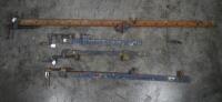 SASH CLAMPS: A collection of four sash clamps, largest measures 195cm high.&nbsp;