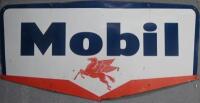 MOBIL: A large original Mobil shield enamel sign with flying Pegasus centered. 240cm wide, 121cm high.&nbsp;