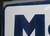 MOBIL: A large original Mobil shield enamel sign with flying Pegasus centered. 240cm wide, 121cm high.&nbsp; - 11