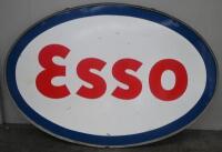 ESSO: A large original double sided enamel Esso hanging service station sign within steel surround, stamped to lower 'SP Made In USA 62' '87'A 58'A' 225cm wide, 152cm high.