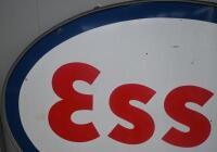 ESSO: A large original double sided enamel Esso hanging service station sign within steel surround, stamped to lower 'SP Made In USA 62' '87'A 58'A' 225cm wide, 152cm high. - 2