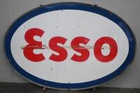 ESSO: A large original double sided enamel Esso hanging service station sign within steel surround, stamped to lower 'SP Made In USA 62' '87'A 58'A' 225cm wide, 152cm high. - 13