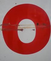 ESSO: A large original double sided enamel Esso hanging service station sign within steel surround, stamped to lower 'SP Made In USA 62' '87'A 58'A' 225cm wide, 152cm high. - 18