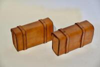 TOOL POUCHES: Two modern thick&nbsp;leather tool pouches in&nbsp;galvanised metal cases [Sydney] - 3