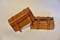 TOOL POUCHES: Two modern thick&nbsp;leather tool pouches in&nbsp;galvanised metal cases [Sydney] - 5