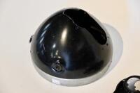 LAMP: A Lucas MU142 8? head light shell, believed to be NOS, with panel nut, no gauge or switch and additional rim [Sydney] - 2