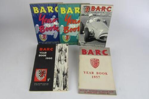 B.A.R.C: Five British Automobile Racing Club Year Booklets' from 1953 - 1955, 1957, 1960.