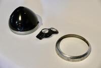 LAMP: A Lucas MU142 8? head light shell, believed to be NOS, with panel nut, no gauge or switch and additional rim [Sydney] - 4