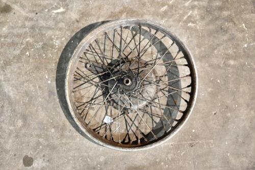100 · TRIUMPH: A circa 1950s 20" front wheel with axle and brake, believed to be Triumph WM2 rim [Sydney]
