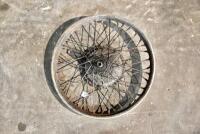 TRIUMPH: A circa 1950s 20"&nbsp;front wheel with axle and brake, believed to be Triumph WM2 rim [Sydney]