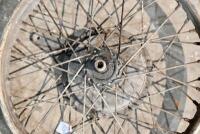 TRIUMPH: A circa 1950s 20"&nbsp;front wheel with axle and brake, believed to be Triumph WM2 rim [Sydney] - 2