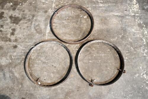 102 · RIMS: Three circa 1930s beaded edge rim wheels, to suite 28 x 3 inch tyres, possibly Speedway Indian or Harley [Sydney]