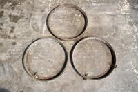 RIMS: Three circa 1930s beaded edge rim wheels, to suite 28 x 3 inch tyres, possibly Speedway Indian or Harley [Sydney]