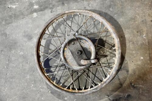 116 · Enfield: A single rear 40 spoke heavyweight Enfield wheel, 19 inch wheel, 7 inch brake [Sydney]