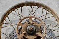 Enfield: A single rear 40 spoke heavyweight Enfield wheel, 19 inch wheel, 7 inch brake [Sydney] - 7