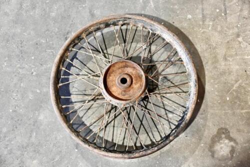 117 · AJS: A single AJS WM3 front wheel, 40 spoke, 19 inch, 5.5 inch brake [Sydney]