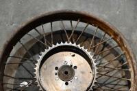 AJS: A single 19 inch, 40 spoke AJS&nbsp;rear wheel, believed to be 1925/1926, complete with bearings, reproduction rear brake and sprocket and brake plate [Sydney] - 3