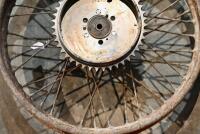 AJS: A single 19 inch, 40 spoke AJS&nbsp;rear wheel, believed to be 1925/1926, complete with bearings, reproduction rear brake and sprocket and brake plate [Sydney] - 4