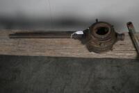 PIPE THREADER: A vintage Pipe Threader with a blue legged work bench and Pipe Vice&nbsp; - 3