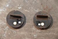 WWII: Two WWII period black out covers, 17cm diameter [Sydney]