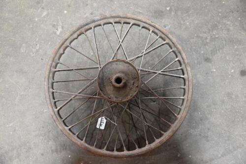 134 · AJS: A single 19", 40 spoke AJS front wheel. 145mm brake drum, believed to be from a 1928-1930 AJS 350cc [Sydney]