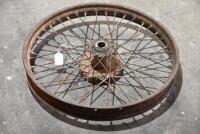 AJS: A single 19", 40 spoke AJS front wheel. 145mm brake drum, believed to be from a 1928-1930 AJS 350cc [Sydney] - 5