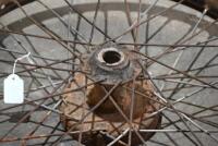 AJS: A single 19", 40 spoke AJS front wheel. 145mm brake drum, believed to be from a 1928-1930 AJS 350cc [Sydney] - 6