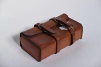 TOOL POUCH: A&nbsp;modern thick leather tool pouch&nbsp;in galvanised metal case&nbsp;[Sydney] - 3