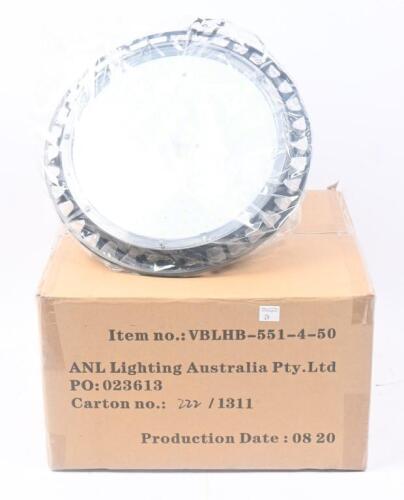 LED HIGHBAYS: Six new in box LED Highbay lights by ANL Lighting Australia model no VBLHB-551-4-50.
