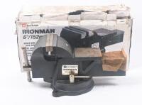 VICE: A All trade iron man six&nbsp;inch bench vice with large anvil, heavy duty, boxed.