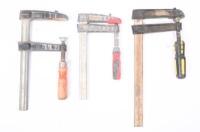 CLAMPS: Three clamps including two branded Bessey Original '20' & '25', other unmarked.